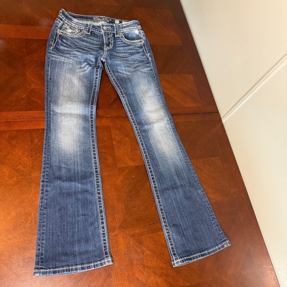 Miss Me Vintage Bootcut Jeans Womens 27‎ Signature Studded Bling Y2K